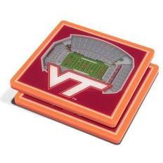 Orange Coasters Red Virginia Tech Hokies 3D StadiumViews Coaster