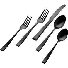 Godinger 18/10 Lowell Black 20 Piece Flatware Set Black Cutlery Set