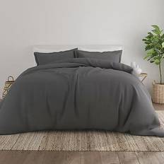 Garment Washed Solid 3-pack Duvet Cover Gray (284.48x248.92cm)
