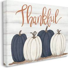 Stupell Industries Autumn Farm Pumpkin Harvest with Thankful Phrase by Sarah Baker Wall Decor 50.8x40.6cm