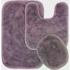 Bath Mats Garland Finest Luxury Ultra Plush Bathroom Rug 3-Pack Purple 21x34"