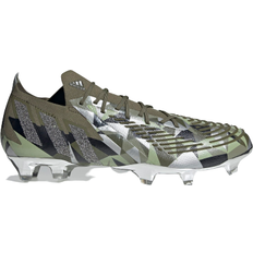 Adidas Green Soccer Shoes Adidas Predator Edge Crystal.1 Firm Ground Cleats - Focus Olive/Silver Metallic/Magic Lime