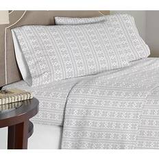 Pointehaven Flannel Bed Sheet Grey (254x213.36cm)