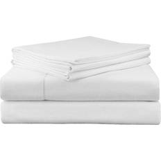 Pointehaven 200 GSM Bed Sheet White (264.16x177.8cm)