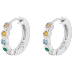 Kalsedon Øredobber Pernille Corydon Stardust Huggies Earrings - Silver/Multicolour