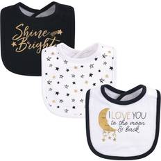 Black Drool Bibs Yoga Sprout Drooler Bibs 3-pack Metallic Moon