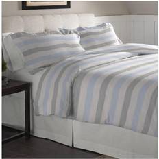 Pointehaven Flannel Bed Sheet Grey, Blue (254x213.36cm)