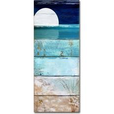 Interior Details Trademark Fine Art Beach Moonrise Framed Art 10x24"