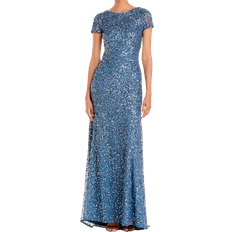 Adrianna Papell Sequined Cap Sleeve Gown - Nile