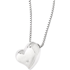 White Ice Primal Heart Necklace - Silver/Diamond