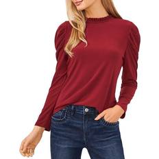 CeCe Long Puff Sleeve Knit Top - Claret Red