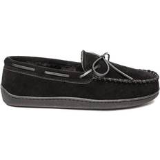 Men - Slip-On Moccasins Minnetonka Pile Lined Hardsole - Black