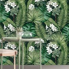 Muriva Black Wallpapers Muriva Wallpaper Eden Black and Dark Green Dutch Wallcoverings