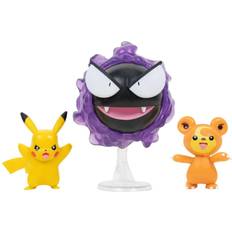 Pokémon Figuriner Pokémon Battle Figur 3-Pack Teddiursa, Pikachu #9, Gastly 5 cm