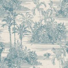 Muriva Tapeten Muriva DUTCH WALLCOVERINGS Tapete Tropical Beige und Hellblau Blau