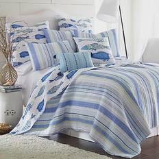 Levtex Home Catalina Fish Quilts Blue (218.44x172.72cm)