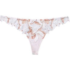 Fleur Du Mal Lily Embroidery Hipster Thong - Ivory