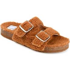 Faux Fur - Women Sandals Journee Collection Delpheen - Brown