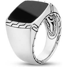 Anillo de sello Anillos John Hardy Classic Chain Signet Ring Black Jade Sterling - Silver