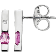 Tourmaline Jewellery White Ice Accent Earrings - Silver/Tourmaline