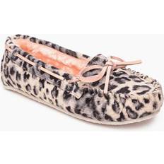 Donna - Grigio Mocassini Minnetonka Cally - Grey Leopard Print