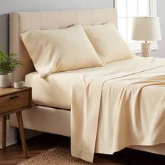 Pointehaven 175 GSM Bed Sheet Yellow (254x213.36cm)