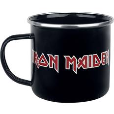 Eisen Küchenzubehör Close Up Iron Maiden Logo Emaille Becher Mugg Unisex svart Becher