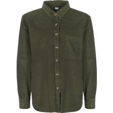 Damen - Grün Hemden Urban Classics Ladies Corduroy Oversized Shirt - Olive Green