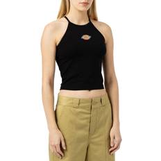 Cotton - Women Tank Tops Dickies Chain Lake Cropped Tank Top - Black