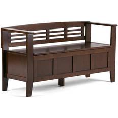 Black Storage Benches Simpli Home Adams Storage Bench 48x25.2"