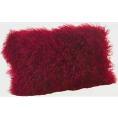 Wool Complete Decoration Pillows Saro Lifestyle Mongolian Lamb Complete Decoration Pillows Red (50.8x30.48cm)