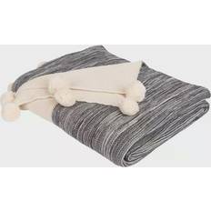 Safavieh Orie Pom Pom Blankets Gray (152.4x127cm)