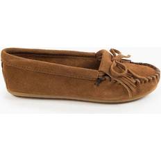 Women Moccasins Minnetonka Kilty Hardsole - Dusty Brown