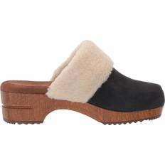 Faux Fur - Women Clogs White Mountain Bonus - Black/Suede