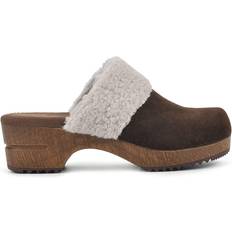 Faux Fur - Women Clogs White Mountain Bonus - Brown/Suede