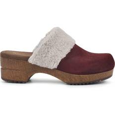 Faux Fur Clogs White Mountain Bonus - Vino/Suede