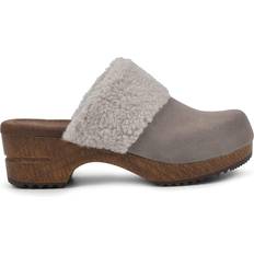 Faux Fur - Women Clogs White Mountain Bonus - Light Grey/Suede