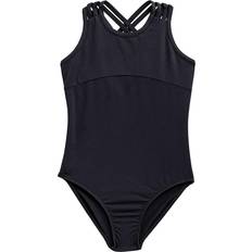 Black Playsuits Rainbeau Moves Girl's Strappy Cami Leotard - Black (RB6828G)