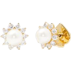 Kate Spade Sunny Pavé & Imitation Halo Stud Earrings - Gold/Pearl/Transparent