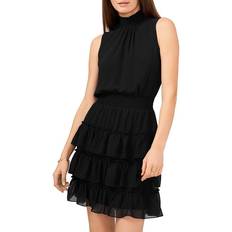 1.State Mock Neck Sleeveless Dress - Rich Black