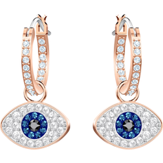 Swarovski Symbolic Evil Eye Hoop Earrings - Rose Gold/Crystal