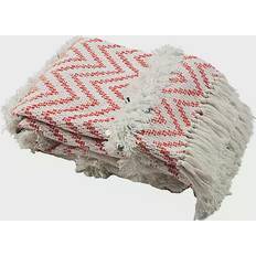 Blankets Safavieh Sydney Fringe Blankets White, Red (152.4x127cm)