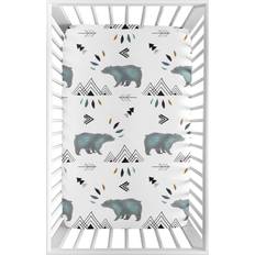 Black Sheets Sweet Jojo Designs Bear Mountain Collection Crib Sheet Bear Mountain Print 28x52"