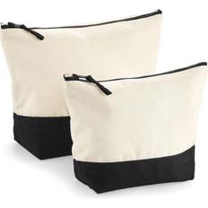 Femme - Noir Sacs en tissu Westford Mill Dipped Base Canvas Accessory Bag (M) (Natural/Black)