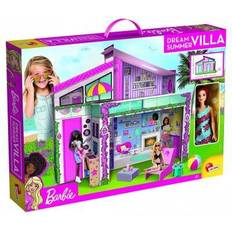 Barbie Bambole e Case delle Bambole Barbie casa di malibu con bambola lisciani, villa moderna a due piani, veranda, piscina, zona barbecue, stanza e mobili 3d