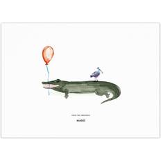 40.0 cm Plakater Paper Collective Coco the Crocodile, 40 x 30 cm Plakat 40x40cm