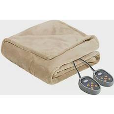 Twin Blankets Beautyrest Heated Microlight to Berber Blankets Beige (213.36x157.48)