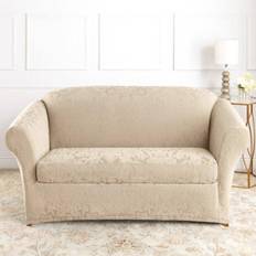 Sure Fit Stretch Jacquard Damask Loose Sofa Cover Beige