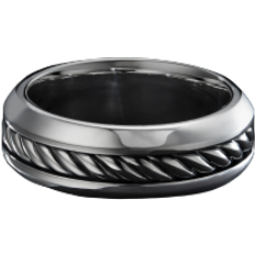 Men - Silver Rings David Yurman Cable Inset Band Ring - Silver