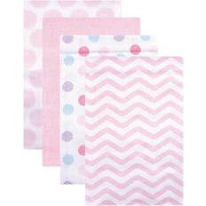 Luvable Friends Flannel Receiving Blankets 4-pack Pink Dots